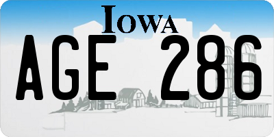 IA license plate AGE286