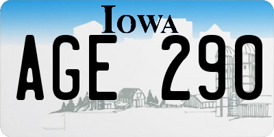 IA license plate AGE290
