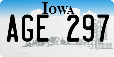 IA license plate AGE297