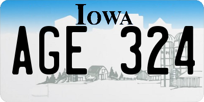 IA license plate AGE324