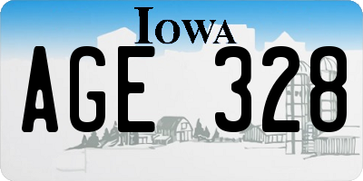 IA license plate AGE328