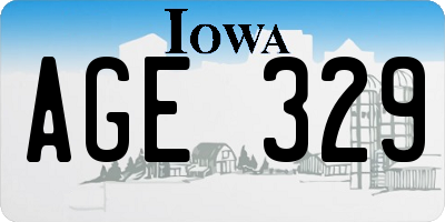 IA license plate AGE329