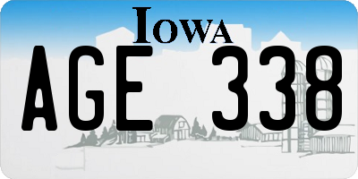 IA license plate AGE338