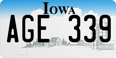 IA license plate AGE339