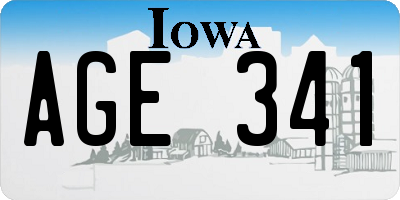 IA license plate AGE341
