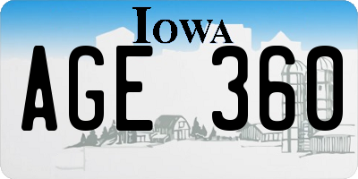 IA license plate AGE360