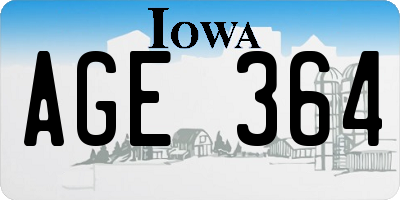 IA license plate AGE364