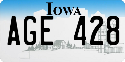 IA license plate AGE428