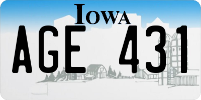 IA license plate AGE431