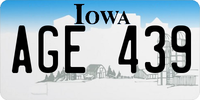 IA license plate AGE439