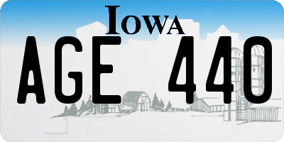IA license plate AGE440