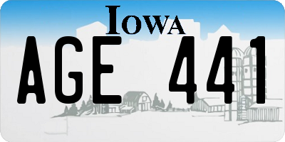 IA license plate AGE441