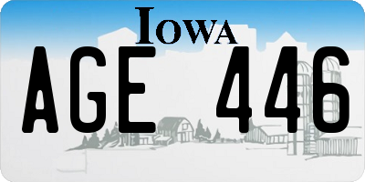 IA license plate AGE446