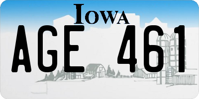 IA license plate AGE461
