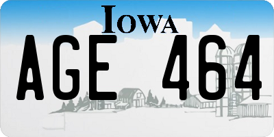 IA license plate AGE464