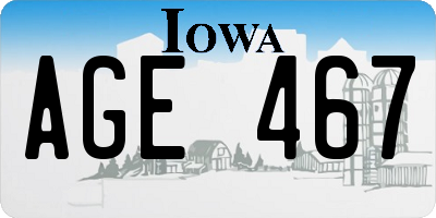 IA license plate AGE467