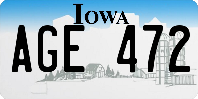IA license plate AGE472