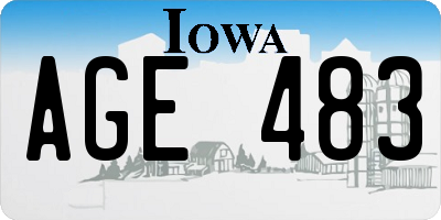 IA license plate AGE483