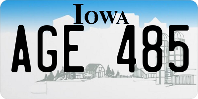 IA license plate AGE485