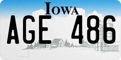IA license plate AGE486