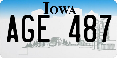 IA license plate AGE487