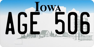 IA license plate AGE506