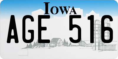 IA license plate AGE516