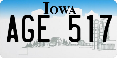 IA license plate AGE517