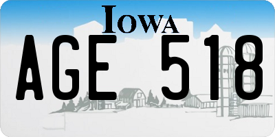 IA license plate AGE518