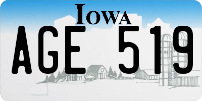 IA license plate AGE519