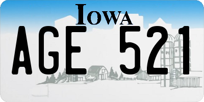 IA license plate AGE521