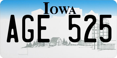 IA license plate AGE525