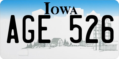 IA license plate AGE526