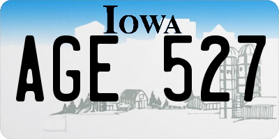 IA license plate AGE527