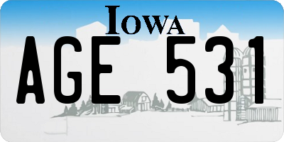 IA license plate AGE531