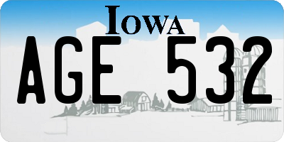 IA license plate AGE532