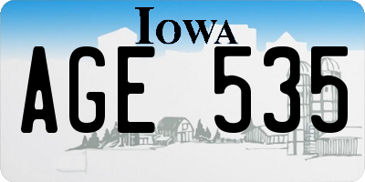 IA license plate AGE535