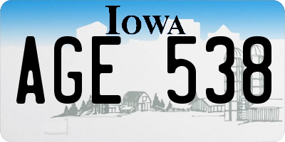 IA license plate AGE538