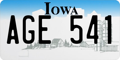 IA license plate AGE541