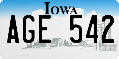 IA license plate AGE542