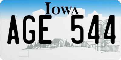 IA license plate AGE544