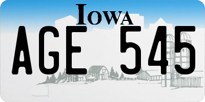 IA license plate AGE545