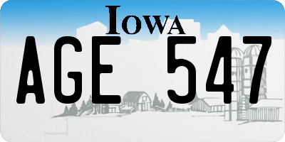 IA license plate AGE547