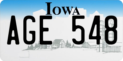 IA license plate AGE548