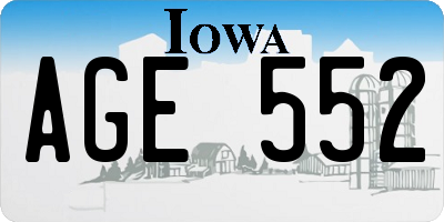IA license plate AGE552