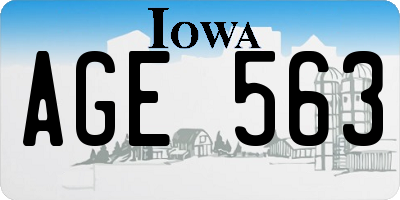IA license plate AGE563