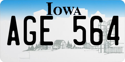 IA license plate AGE564