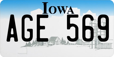 IA license plate AGE569