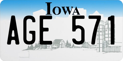 IA license plate AGE571