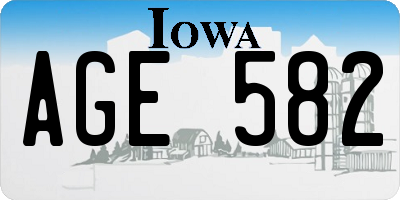 IA license plate AGE582